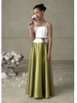 Discount Cute green empire strap floor-length little girl dress J657