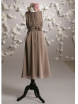 Discount Lovely Brown empire scoop-neck floor-length little girl dress J507