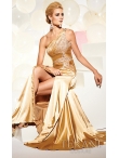 Discount Terani One Shoulder Gold Prom Dress TI-P641