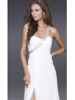 Discount White Evening Gown by La Femme 15361
