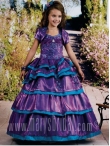 Discount Wholesale Amazing Purple Ball Gown Sweetheart Floor-length Flower Girl Dresses Style F11-F964
