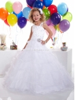 Discount Wholesale Amazing White Ball gown Strap Floor-length Flower Girl Dresses Style 13303