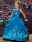 Discount Wholesale Beautiful Ball gown Square Floor-length Blue Flower Girl Dresses Style S11-F930
