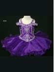 Discount Wholesale Beautiful Purple Ball gown Off the shoulder Short Flower Girl Dresses Style SR124