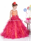Discount Wholesale Beautiful Red Ball gown Scoop Floor-length Flower Girl Dresses Style 13310