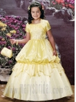 Discount Wholesale Beautiful Yellow Ball gown Strap Floor-length Flower Girl Dresses Style S11-F937