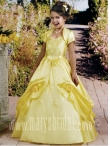 Discount Wholesale Brand Yellow new Ball Gown Strap Floor-length Flower Girl Dresses Style F11-F961