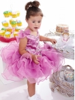 Discount Wholesale Cute Purple Ball gown V- neck Short Flower Girl Dresses Style 23315