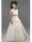 Discount Wholesale Discout White A-Line Scoop Floor-length Flower Girl Dresses Style LM3428