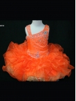 Discount Wholesale Gorgeous Orange Ball gown One shoulder Short Flower Girl Dresses Style SR118