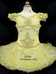 Discount Wholesale Gorgeous Yellow Ball gown Off the shoulder Short Flower Girl Dresses Style D101