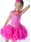 Discount Wholesale Latest Ball gown Halter Short Flower Girl Dresses Style UF1065