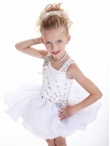 Discount Wholesale Latest White Ball gown Strap Short Flower Girl Dresses Style 23312