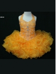 Discount Wholesale Lovely Orange Ball gown Halter top neck Short Flower Girl Dresses Style SR123