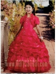 Discount Wholesale Luxurious Red Ball Gown Strap Floor-length Flower Girl Dresses Style F11-F973