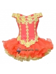 Discount Wholesale Perfect Orange Ball gown Off the shoulder Short Flower Girl Dresses Style DG1202