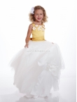 Discount Wholesale Perfect Yellow A-Line Scoop Floor-length Flower Girl Dresses Style 53101
