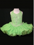 Discount Wholesale Pretty Ball gown Halter top neck Short Green Flower Girl Dresses Style 521