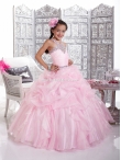 Discount Wholesale Romantic Ball gown Halter Floor-length Pink Flower Girl Dresses Style 33423