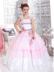 Discount Wholesale The super hot Ball gown Square Pink Floor-length Flower Girl Dresses Style 33426