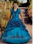 Discount Wholesale Wonderful Ball Gown Halter Floor-length Blue Flower Girl Dresses Style F11-F972