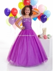 Discount Wholesale Wonderful Purple A-line Strap Floor-length Flower Girl Dresses Style 13307