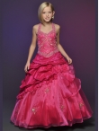 Discount Wholesale Wonderful Red Ball gown Halter top neck Floor-length Flower Girl Dresses Style 563