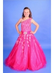 Discount A-line One Shoulder Long Hot Pink Little Girl Pageant Dress