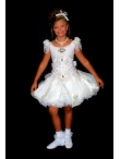 Discount Beautiful Scoop White Short Beading Little Girl Pageant Dress