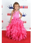 Discount Lovely Ball Gown Halter Ruffles Beading Little Girl Pageant dress