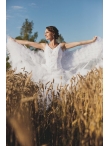 Discount Ruffled Layers V-neck Mermaid Wedding Dress
