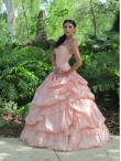 Discount Baby Pink Strapless Pick-ups Quinceanera Dress