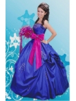 Discount Luxurious Ball Gown Blue Strapless Quinceanera Dress
