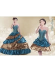 Discount Discount Teal and Brown Sweetheart Quinceanera Dress with Beading and Layers