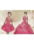 Discount Discount Watermelon Red Quinceanera Dress with Appliques and Pick-ups