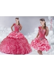Discount Discount Watermelon Red Quinceanera Dress with Pick-ups and Ruffles Appliques