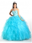 Discount Discount Beautiful Appliques and Ruffles Sweet 16 Dress in Baby Blue KSCT053