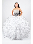 Discount Discount Customize White Sweet 15 Dress with Beading and Ruffles QUML009