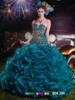 Discount Discount Luxurious Teal Quinceanera Dress with Beading Appliques and Ruffles FAHN006