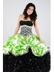 Discount Discount Popular Strapless Quinceanera Dresses in Green and Black QUML013