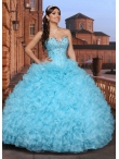 Discount Brand New Style Aqua Blue Quinceanera Dress with Beading and Ruffles For On Sale DVCI037