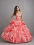 Discount Classical Appliques and Ruffles Watermelon Red Sweet 15 Dress NTME016