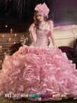 Discount Gorgeous Beading and Ruffles Baby Pink Dress For Quince FAHN003