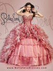 Discount On Sale Exquisite Beading and Ruffles Dress For Quinceanera Party in Pink BLAS012