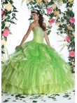 Discount Spring Green Quinceanera Dress with Appliques and Ruffles DVIC014