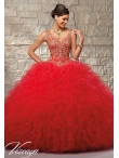 Discount On Sale Spring Fahionable Appliques and Ruffles Red Sweet 16 Dress MRLE017