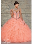 Discount Customize Beading and Appliques Orange Red Sweet 15 Dresses for On Sale MRLE003