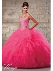 Discount Luxurious Hot Pink Sweet 15 Dress with Beading and Ruffles for On Sale MRLE007