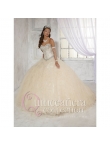 Discount On Sale Champagne Sweetheart Beading and Ruffles Organza Quinceanera Dresses HOFW029