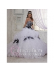 Discount Beading and Appliques On Sale Quinceanera Dresses in White and Black HOFW023